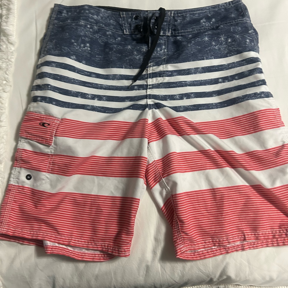 O’Neil American Flag Pattern Swim Shorts